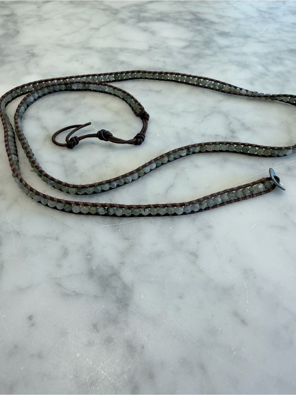 Chan Luu Metallic Brown Beaded Wrap Bracelet and Necklace Set - Picture 2 of 3